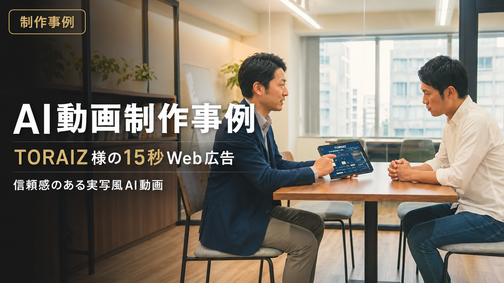AI動画制作会社DOT SCENEがTORAIZ様の15秒Web広告を実写風AI動画で制作した事例