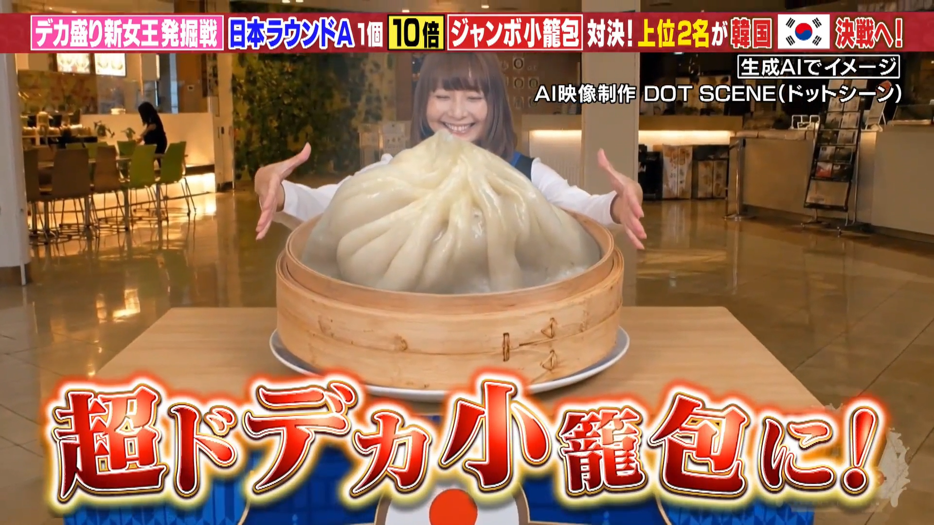 テレビ東京『デカ盛りハンター』巨大小籠包のAI動画制作